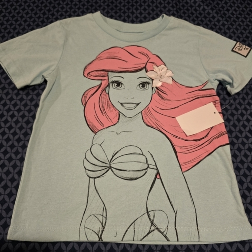 Disney Ariel‎ Mermaid Girls Short Sleeve T-Shirt Blue & Pink NWT Size 4